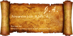 Jovanovics Ajád névjegykártya